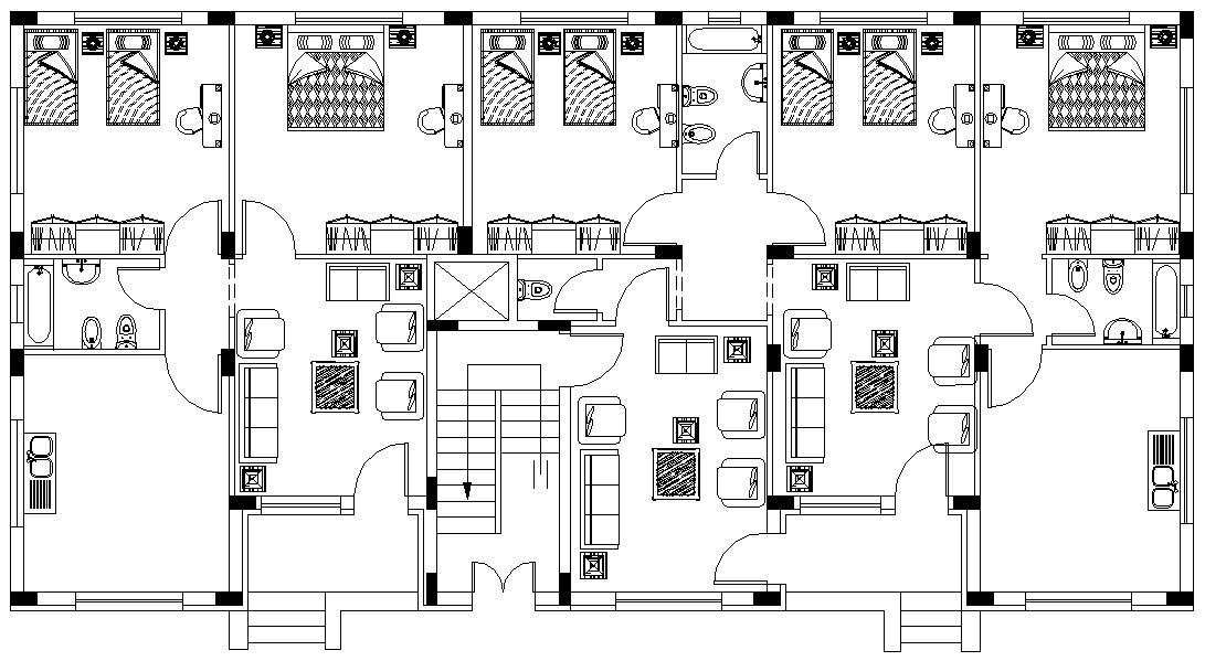 Bungalow Furniture Layout Plan DWG File - Cadbull