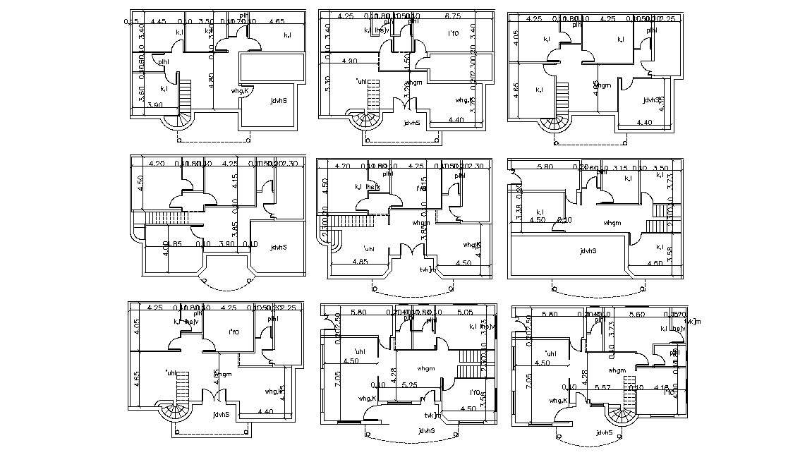 Bungalow House Floor Plan DWG Drawing - Cadbull