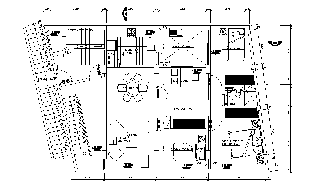Bungalow floor plan detail drawing described in this AutoCAD file ...