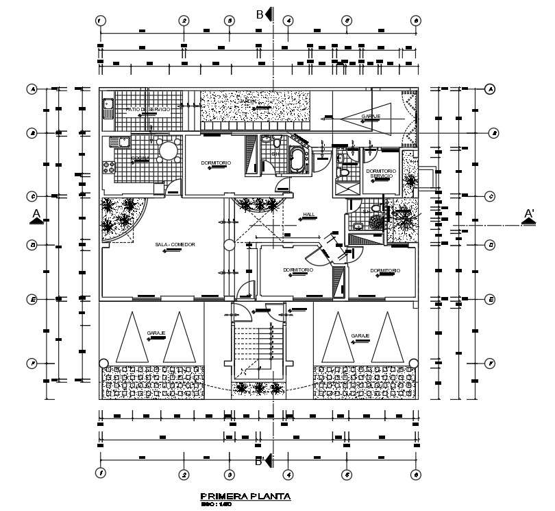 Bungalow floor plan detail stated in this AutoCAD drawing file ...