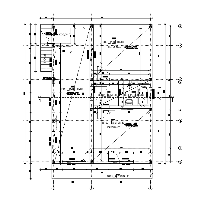 Bungalow Floor Plan Drawing Separated In This Autocad File. Download 