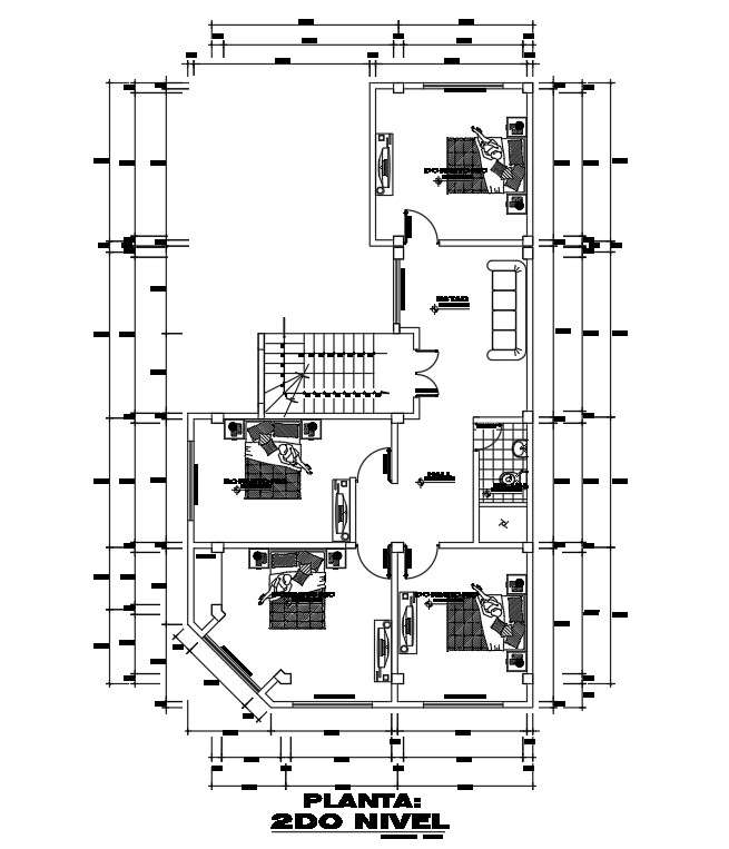 Bungalow second floor plan drawing specified in this cad file ...