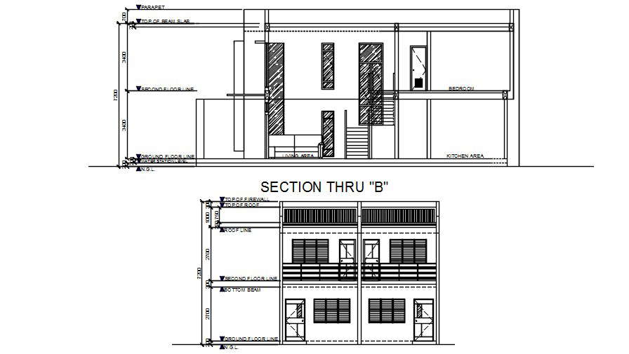 Bungalow section detail drawing specified in this Autocad file ...