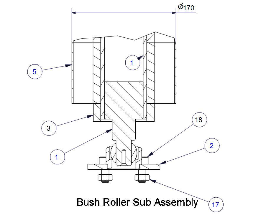 Bush Roller Sub Assembly Dwg File - Cadbull