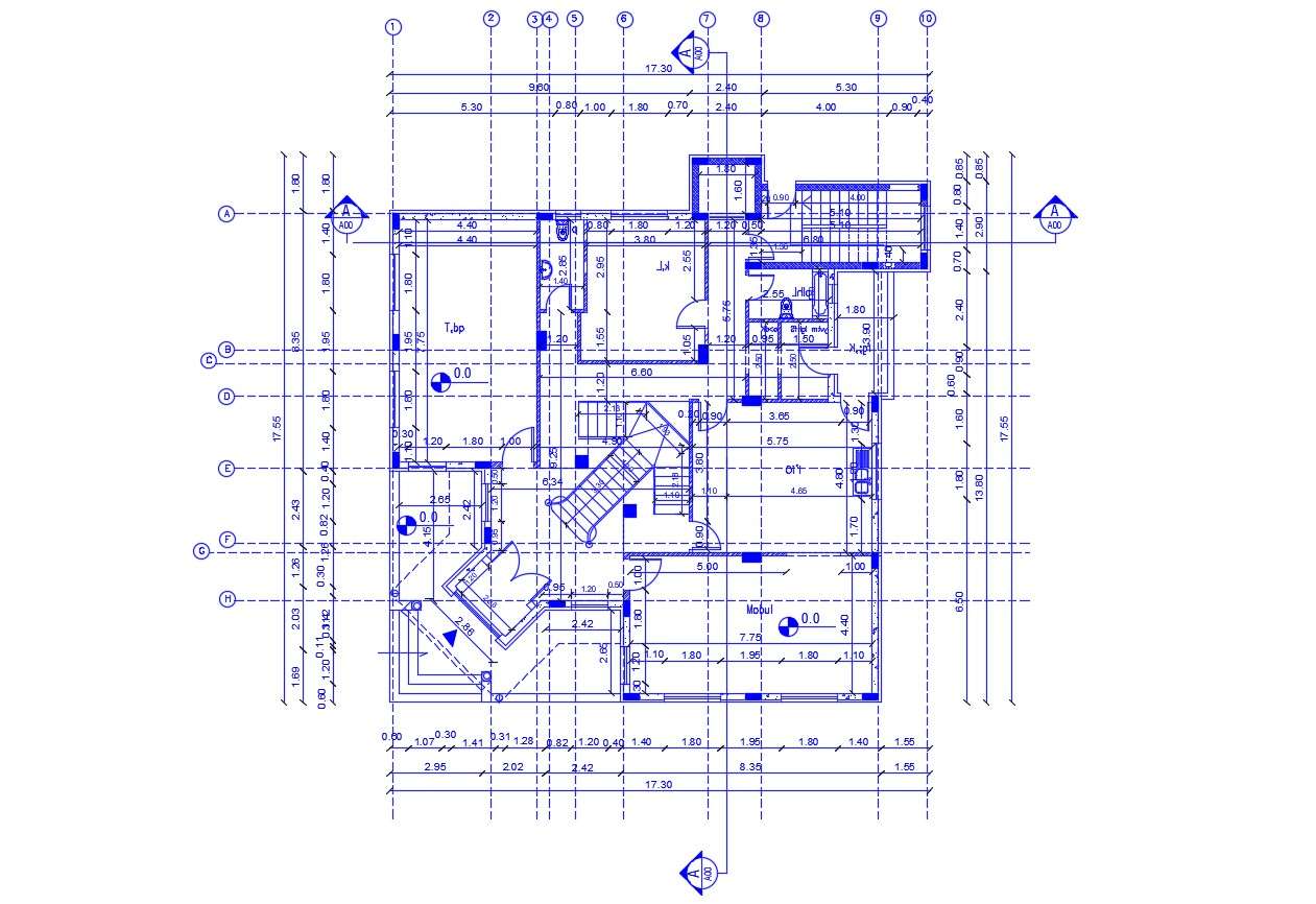 House Architecture Layout Plan With Dimensions Cad Drawing Details Dwg