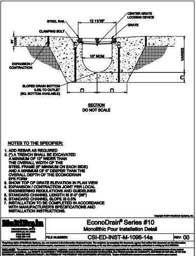 CAD Free Download - MONOLITHIC POUR INSTALLED DETAIL - Cadbull