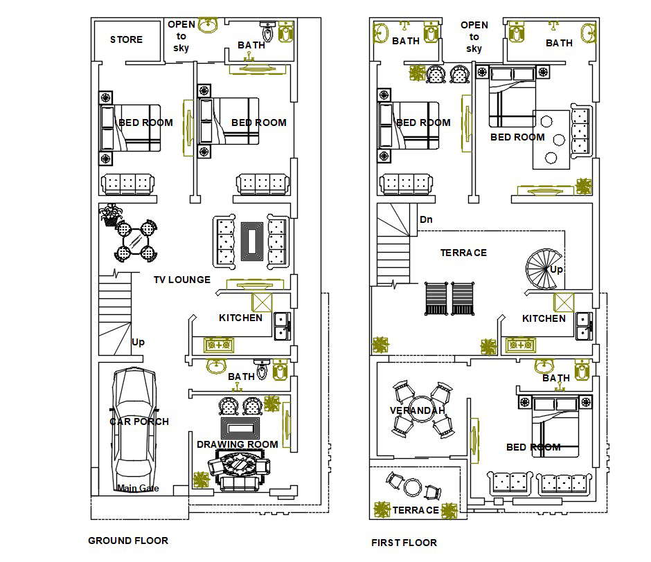 CAD home plan full project Download - Cadbull