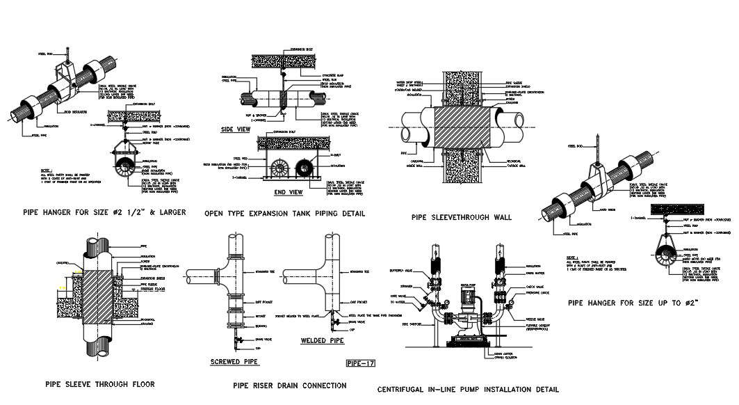 Cad D Dwg Drawing Of The Pipe Connection Section Details Are Given