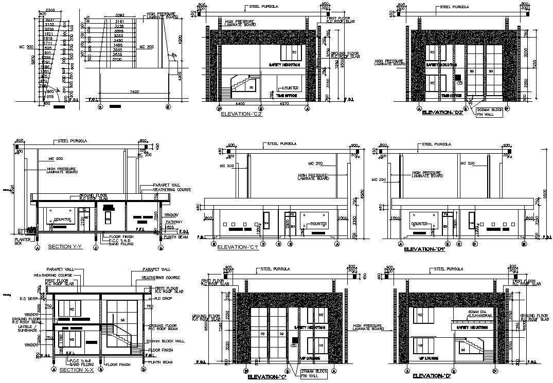 cad-drawing-file-of-the-g-1-office-section-and-elevation-plan-download