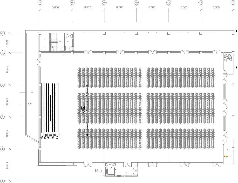 CAD Drawing file showing the details of the Conference room stage ...