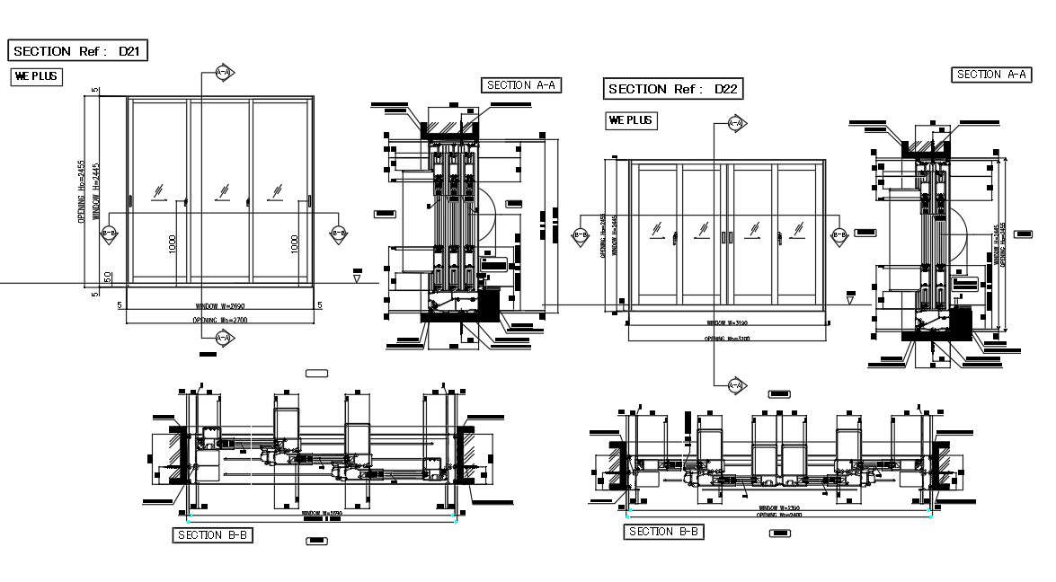 CAD Drawing of the section plan details for mock-up units. Download the ...