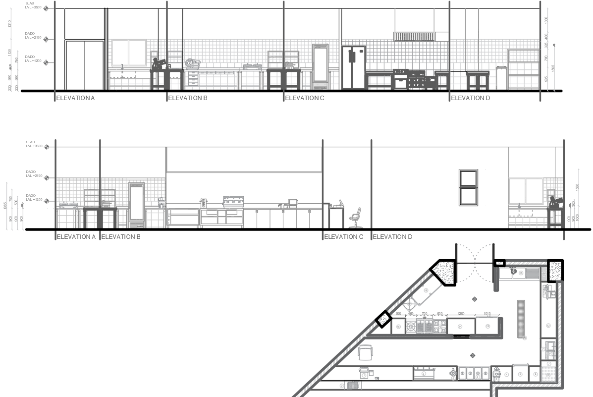 cad-file-of-cafe-kitchen-plan-with-detailed-section-and-elevation-cadbull