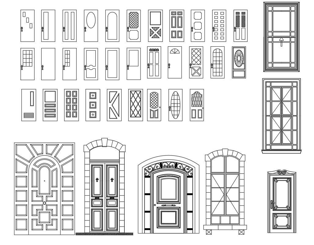 CAD blocks of door in AutoCAD 2D drawing, dwg file, CAD file - Cadbull