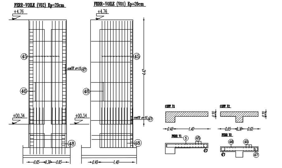 CAD Drawing Of Wall Reinforcement In Detail AutoCAD 2D Design, CAD File ...