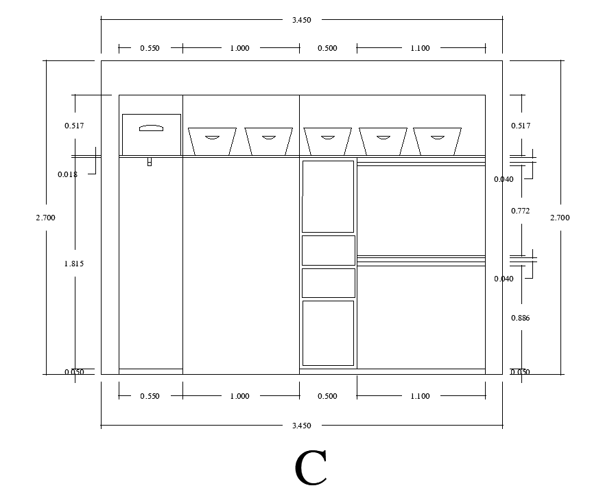 CC Section View Of 4x2m Dressing Wardrobe Is Given In This Autocad   CCsectionviewof4x2mdressingwardrobeisgiveninthisAutocaddrawingfileDownloadnowTueFeb2021123106 