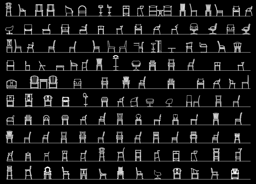 CHAIR - ELEVATION - Cadbull