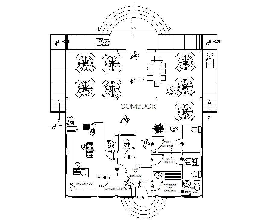 Cafeteria Plan Download DWG File - Cadbull