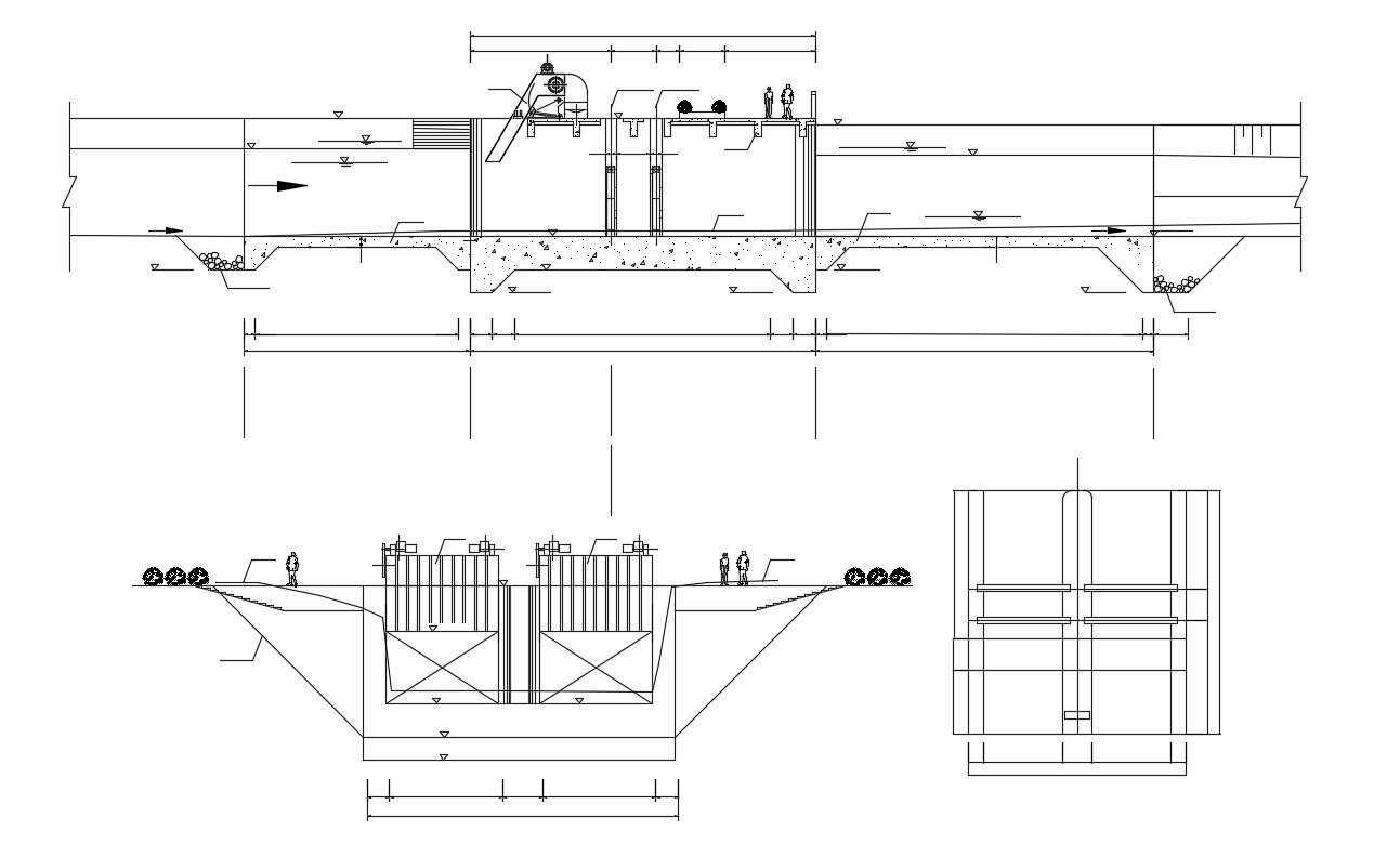 Canal Design Section CAD Drawing - Cadbull