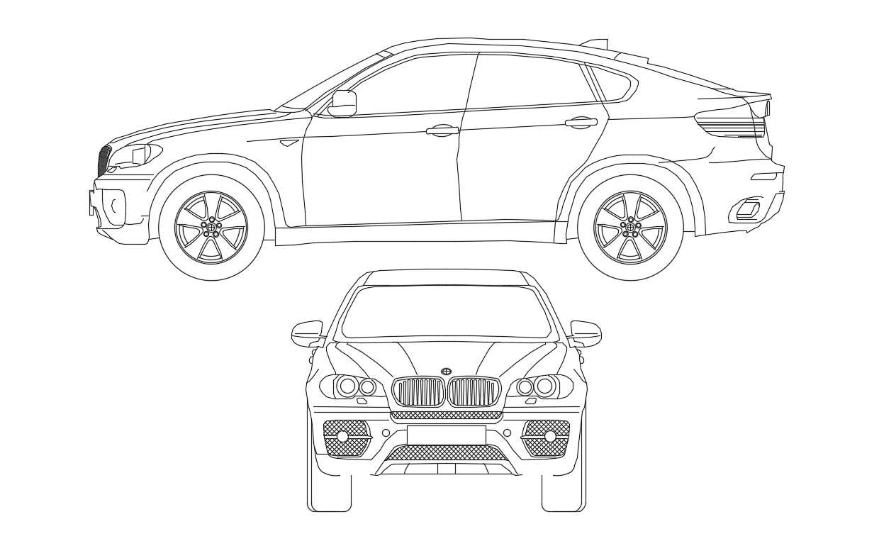 Car Elevation Cad Block