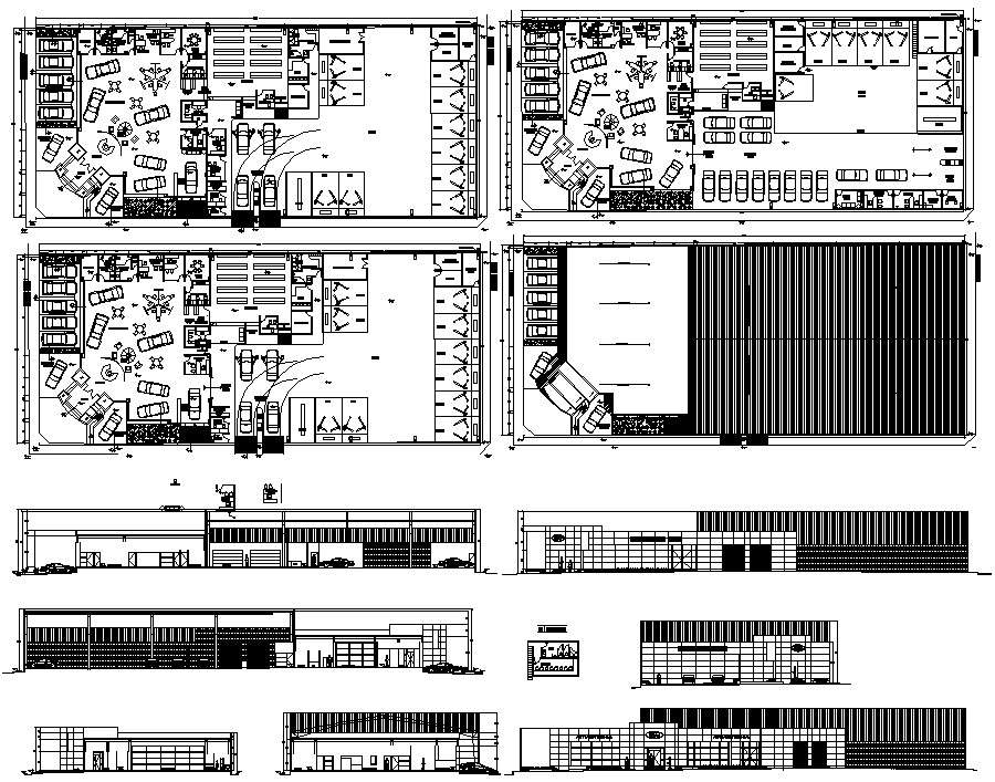 Car Showroom Project Dwg File - Cadbull