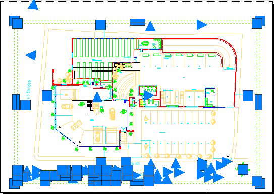 Car dealership plan detail dwg file. - Cadbull