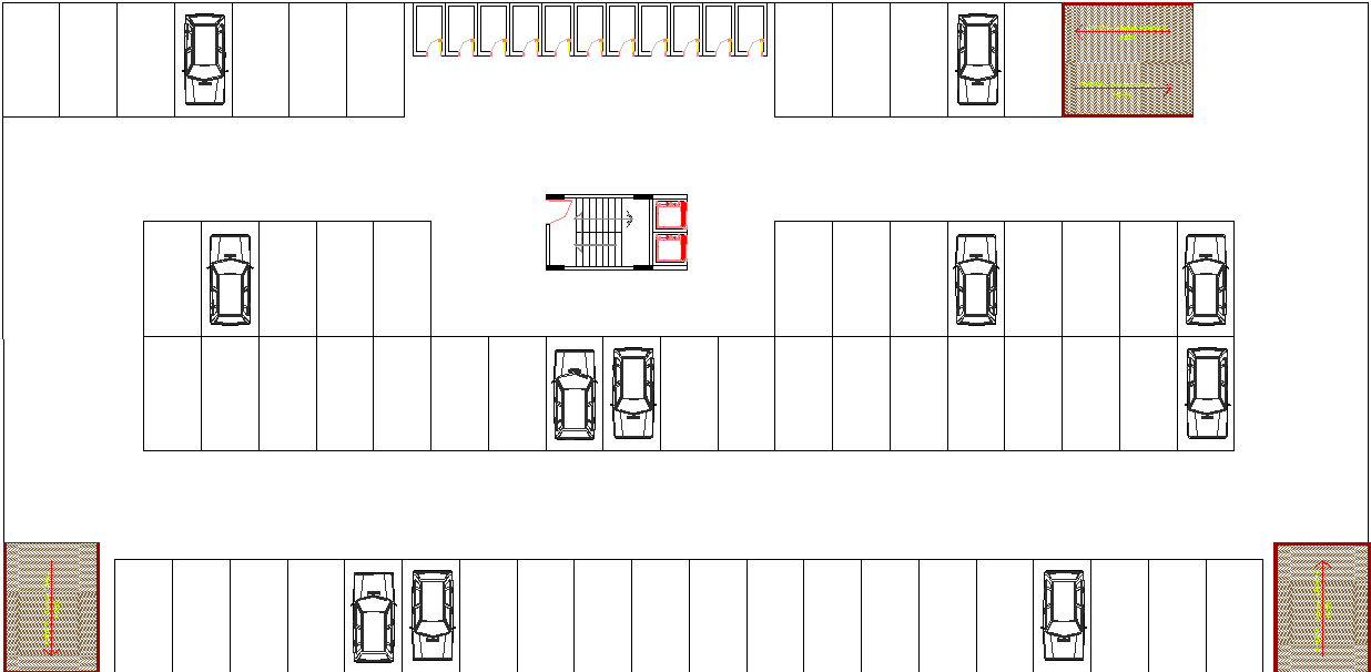 Car parking basement dwg file - Cadbull