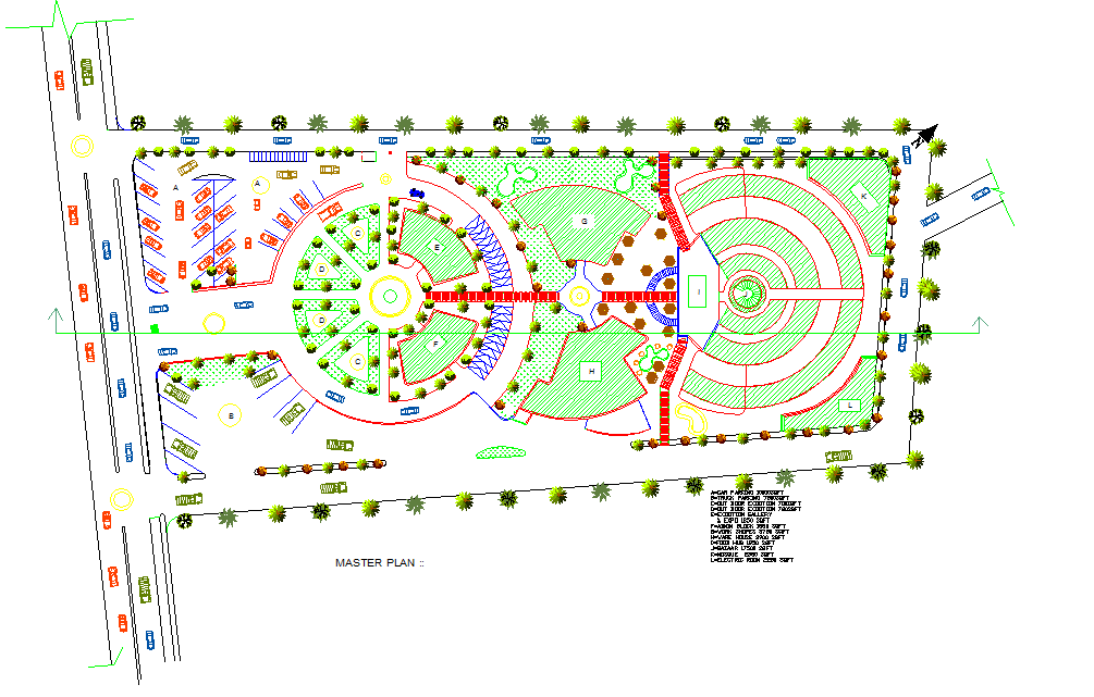 Car Parking With Landscaping Layout Cadbull
