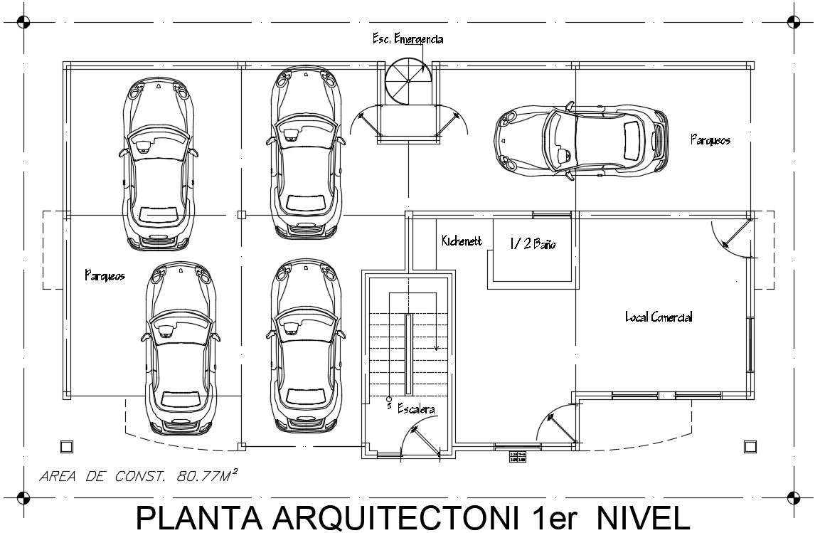 Car Parking Ground Floor Plan AutoCAD Drawing Download DWG File - Cadbull