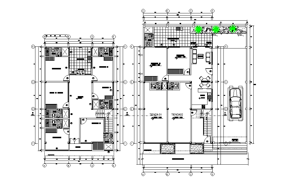 Car Parking House Ground Floor And First Floor Plan
