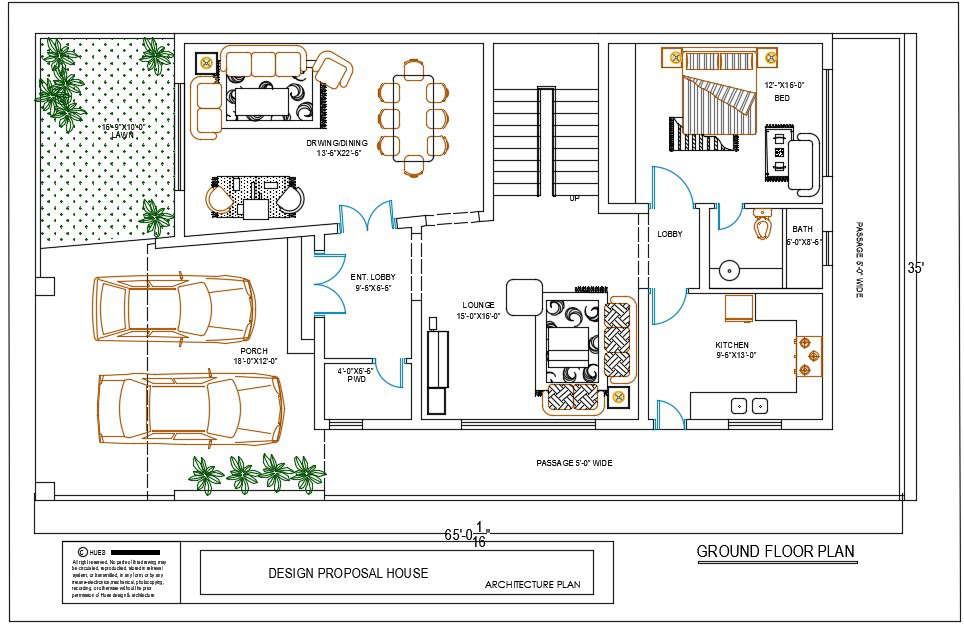 Car Parking House Ground Floor Plan With Furniture Layout Drawing Dwg File Cadbull