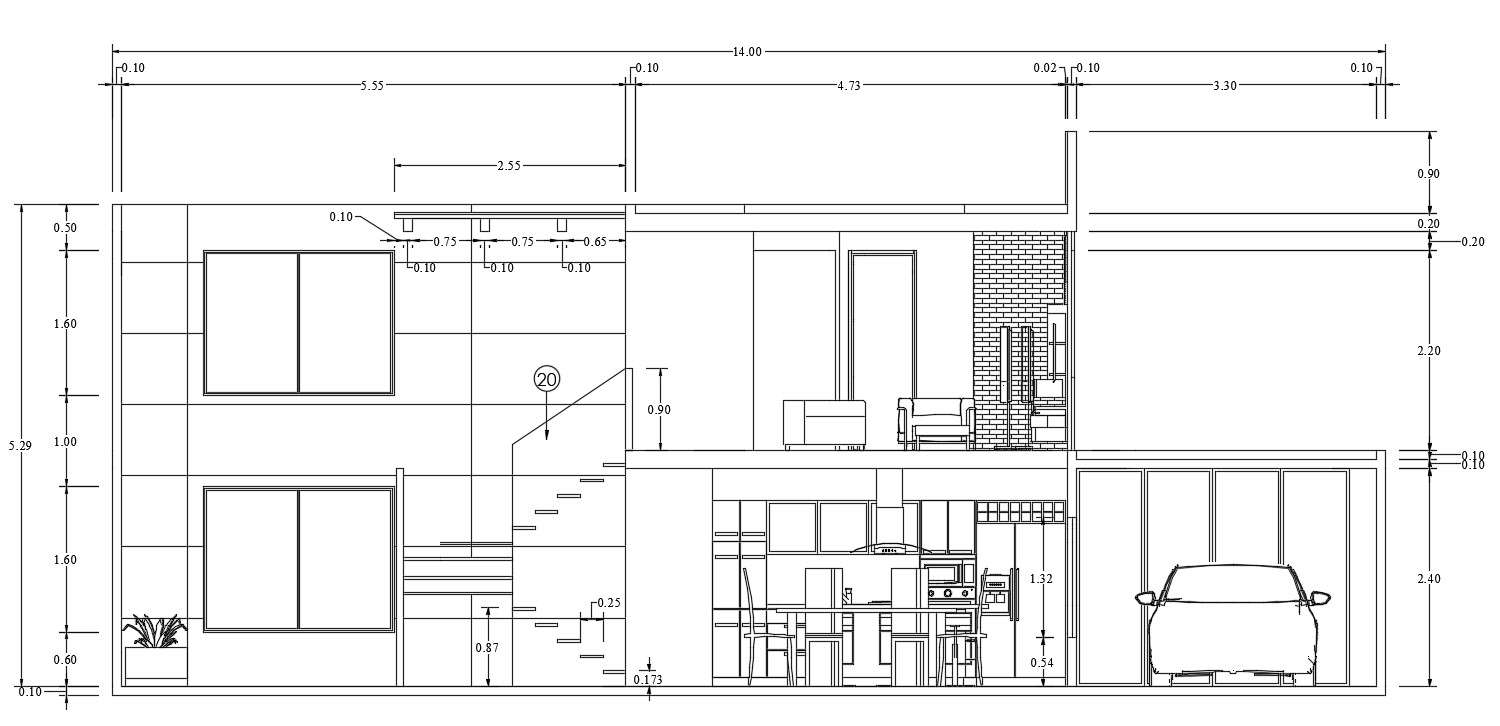 Car Parking House Section Drawing Download DWG File - Cadbull