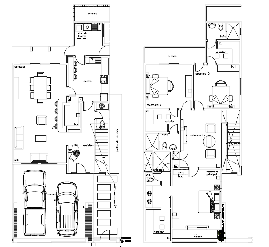 car-parking-residence-house-ground-floor-and-first-floor-plan-cad-my