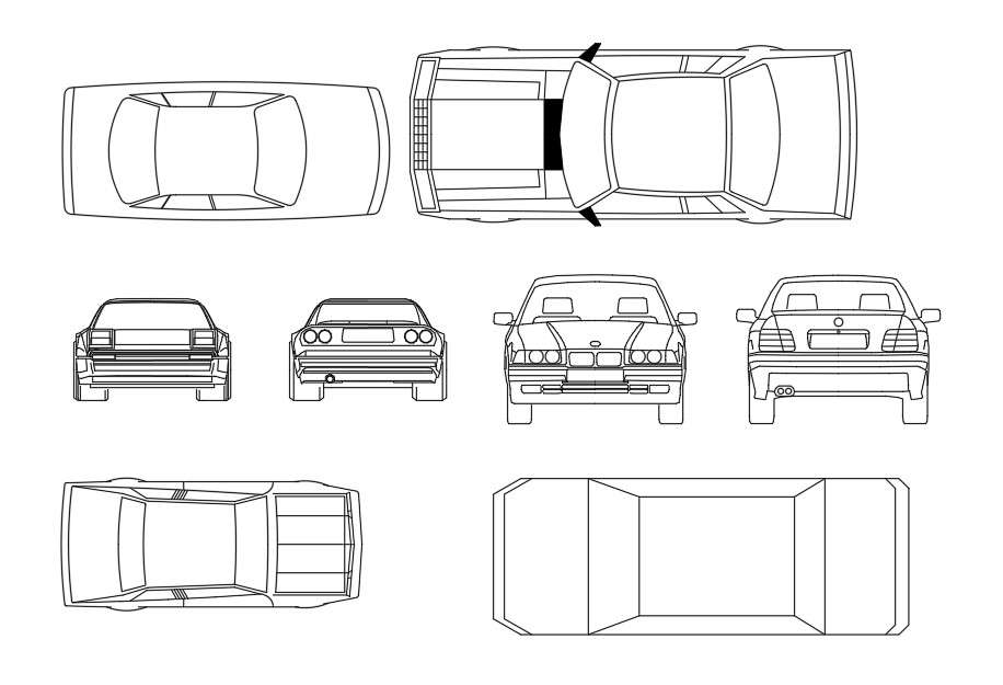 Car Vehicle AutoCAD Elevation Blocks DWG File - Cadbull