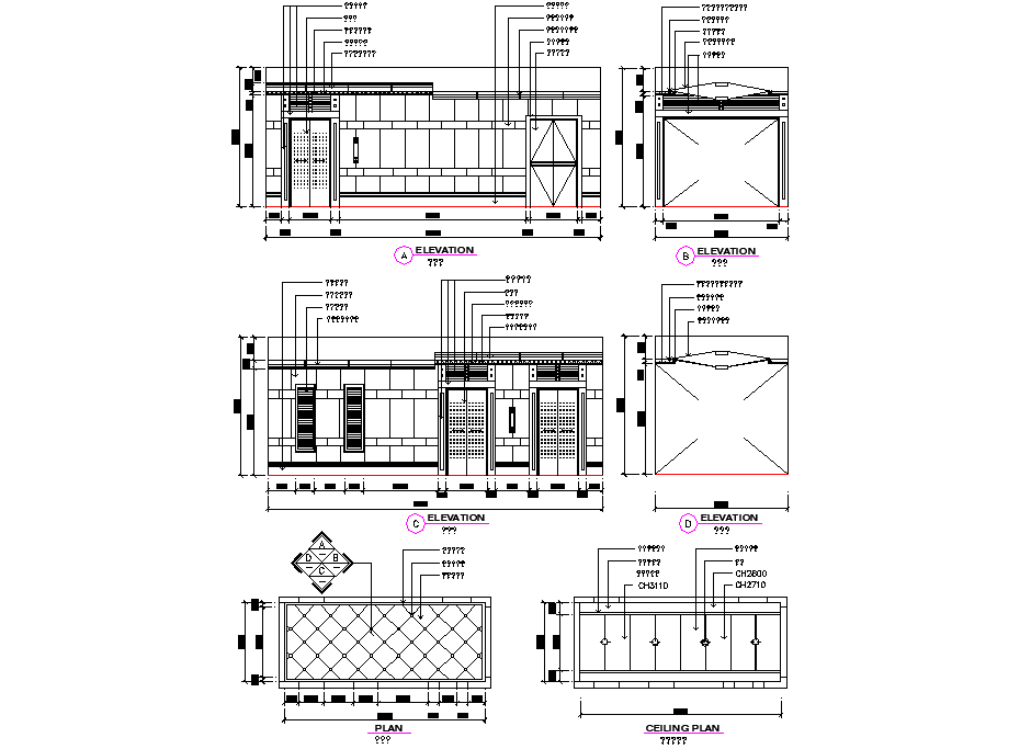 Ceiling Plan And Section Detail Dwg File Cadbull