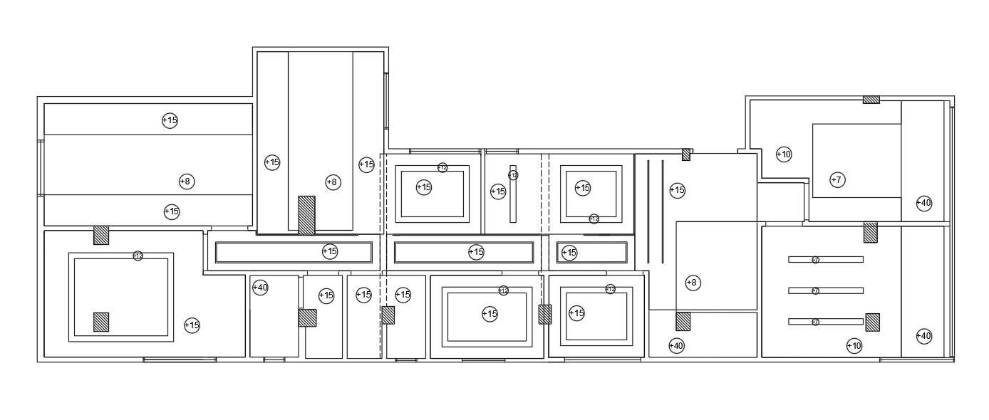 Ceiling plan of commercial building in detail AutoCAD 2D drawing, dwg ...