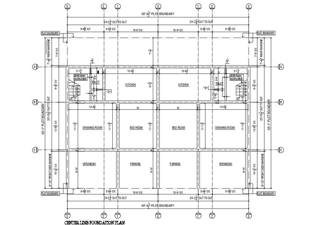 Drawings Center Line Plan Of House D View Autocad Software File Cadbull 