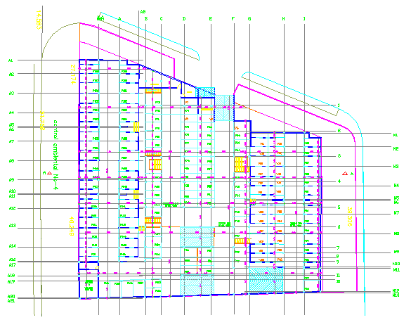 Center line drawing of Architectural design - Cadbull