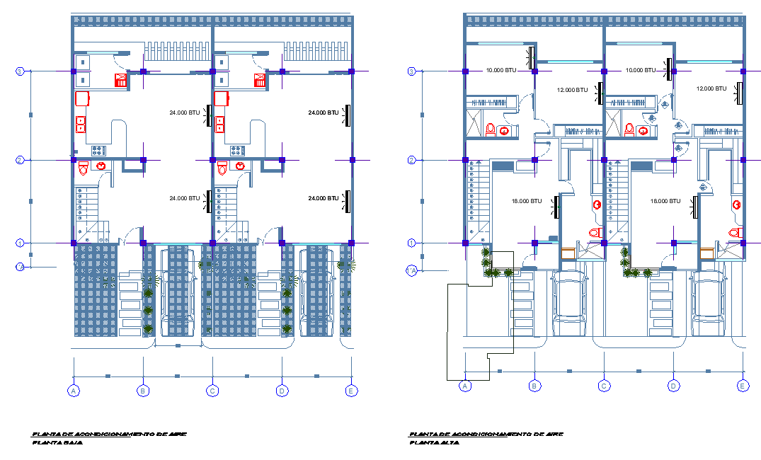 Center line house plan autocad file - Cadbull