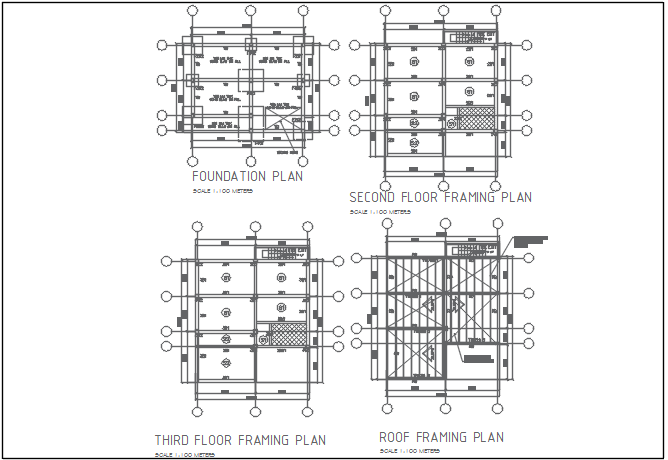 Centre Line Plan Detail In Foundation Plan Detail Dwg File - Cadbull