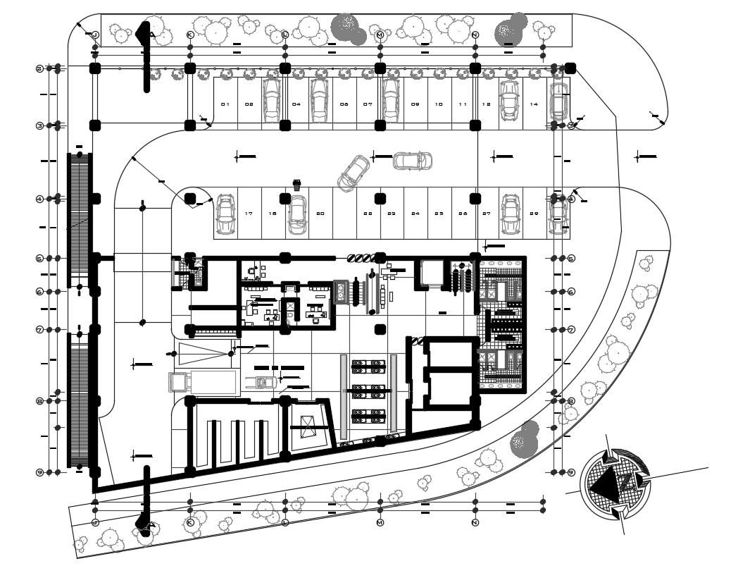 Centro Commercial Ground Floor Plan AutoCAD Drawing
