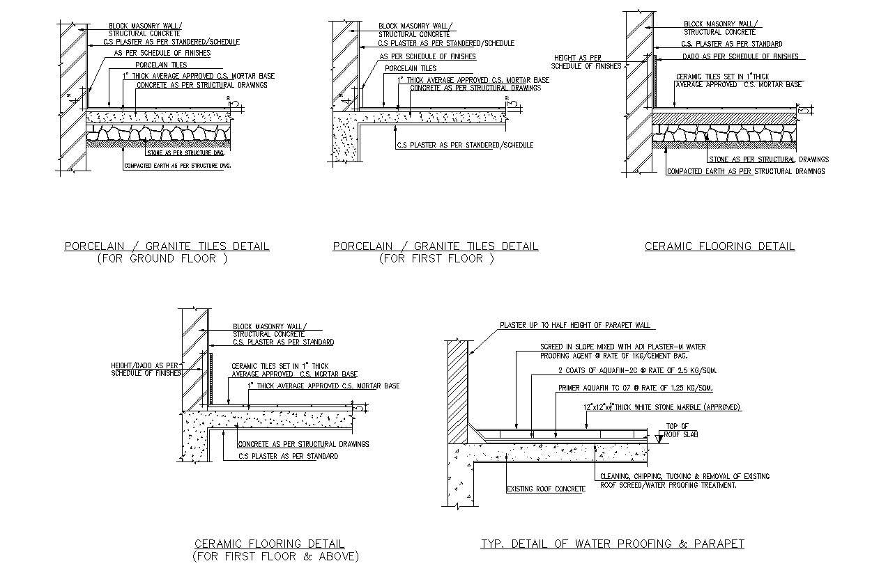 Ceramic Tile Flooring Detailed CAD Drawing In AutoCAD DWG File - Cadbull