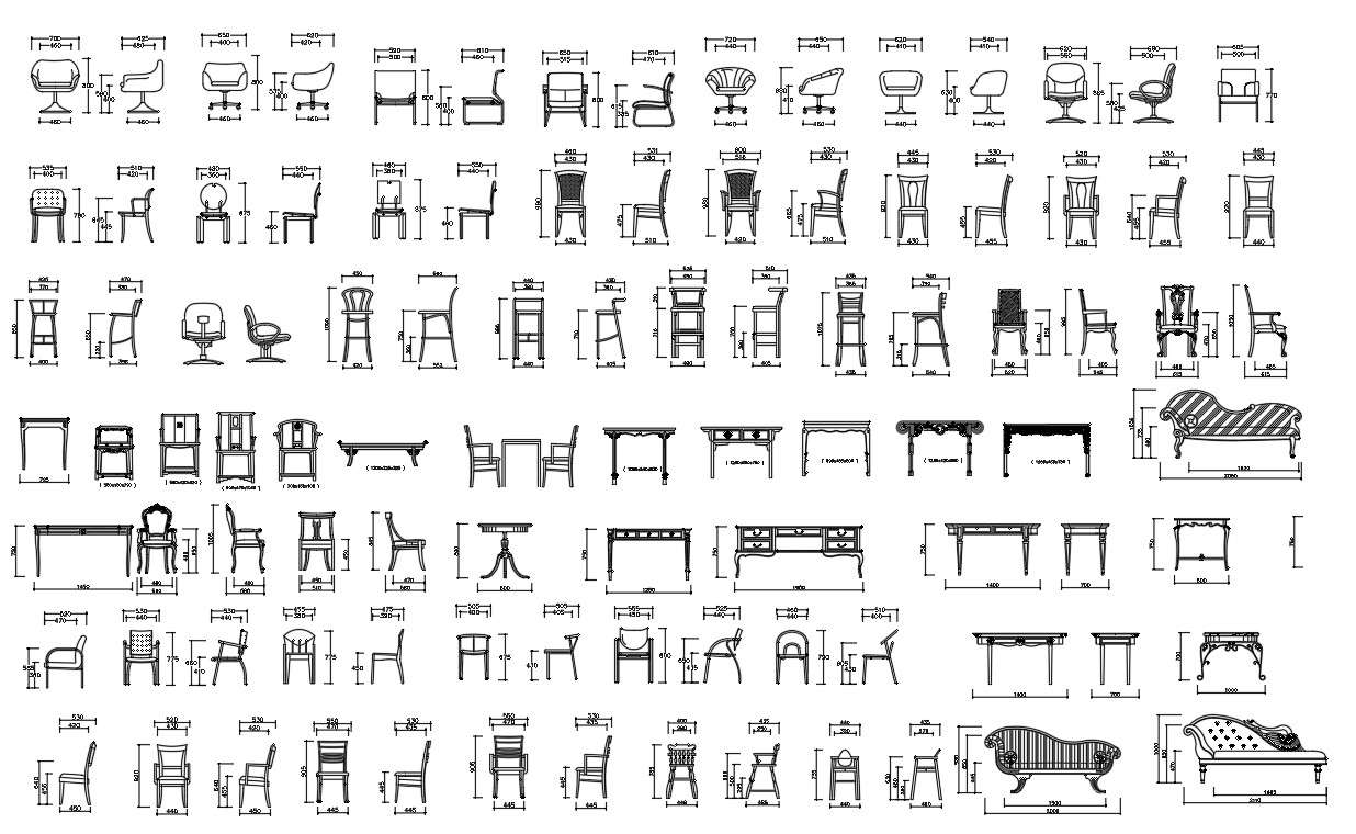 Dressing Chair Cad Block