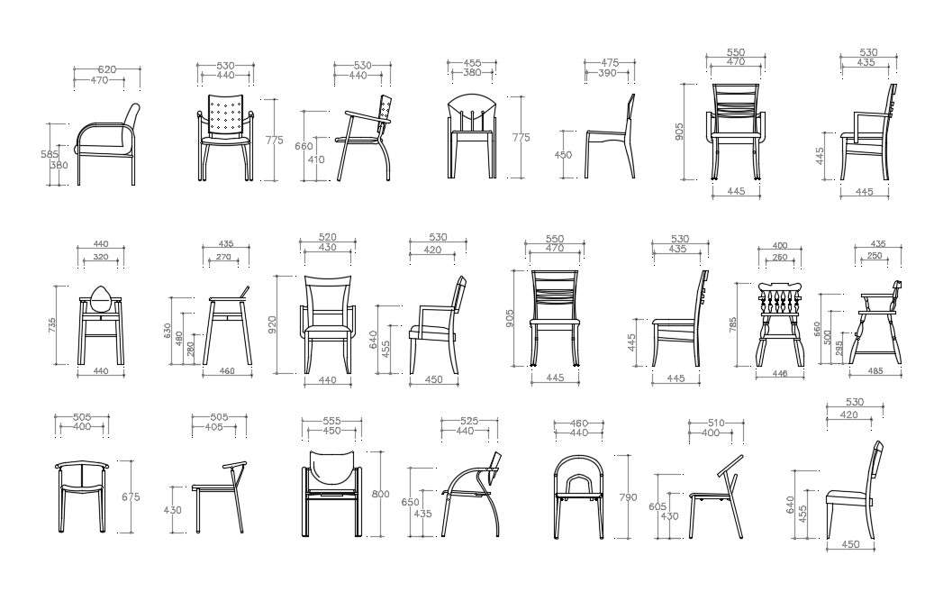 Chair CAD Blocks Furniture Drawing Free Download DWG File - Cadbull