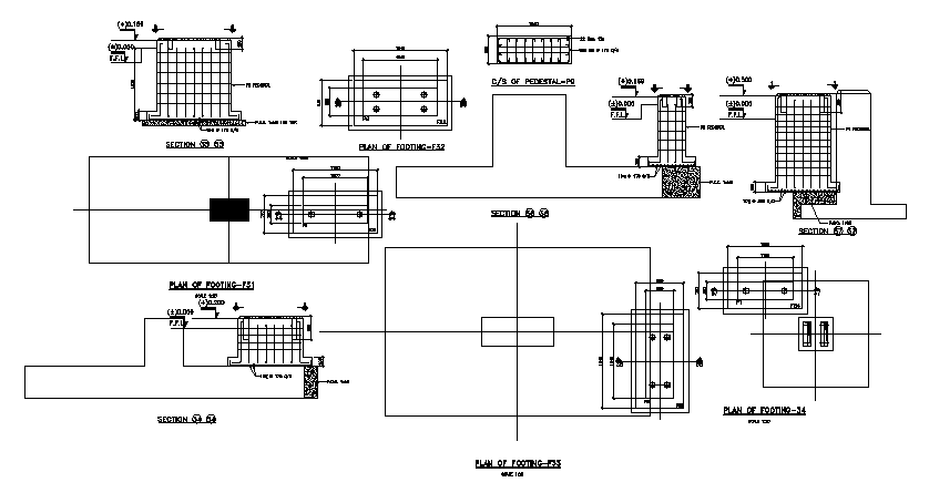 Circular footing details of Centrifugal station pump & auxiliary ...