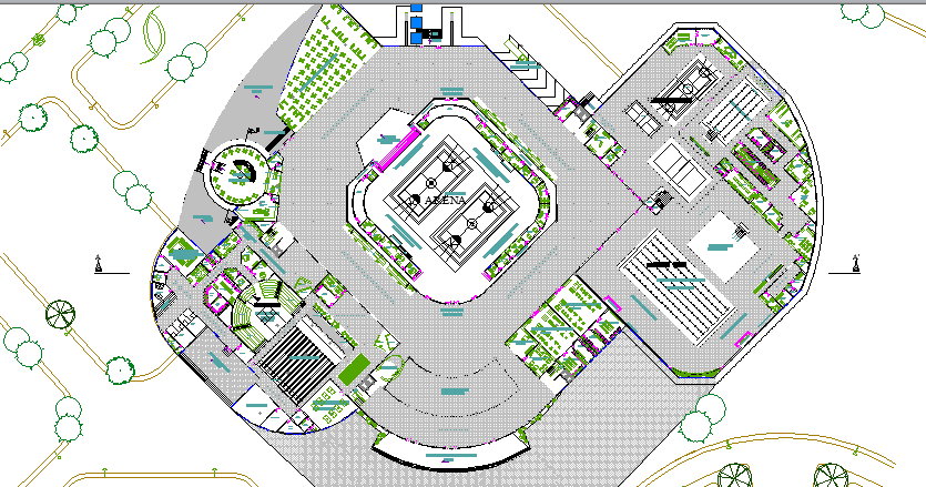 City Stadium Architecture Layout Structure of Sports Center Design dwg ...