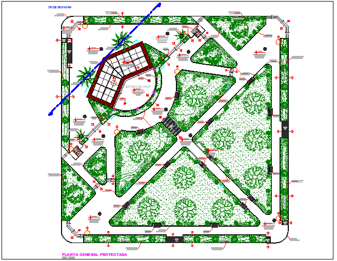 City center garden landscaping details dwg file - Cadbull