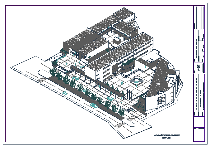 Civic center government building design drawing - Cadbull