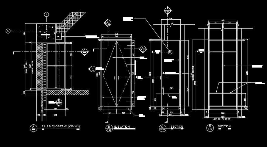 Closet plan AutoCAD drawing file - Cadbull