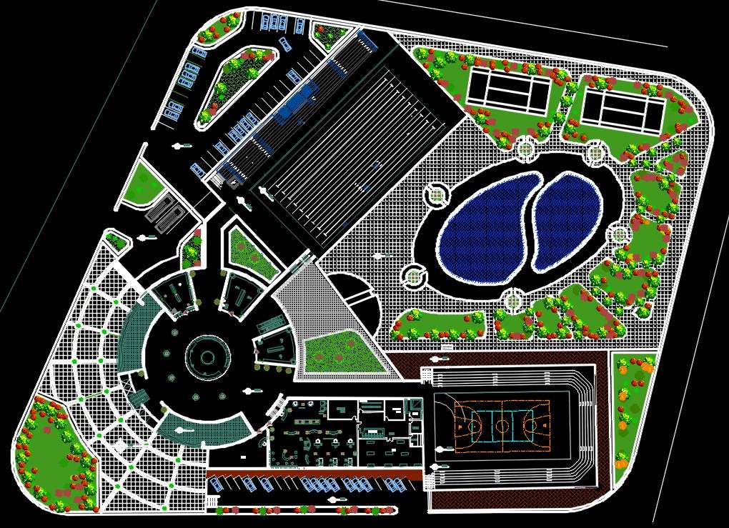 Clubhouse Layout Plan Autocad Drawing Download Dwg File Cadbull 3d ...