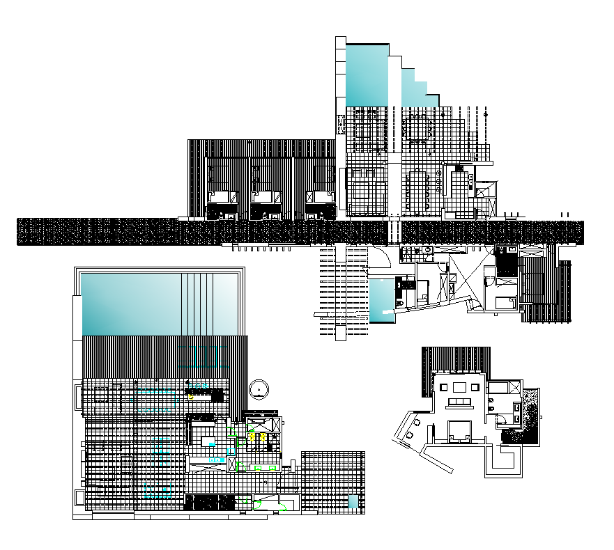 Club Building Detail Elevation And Plan D View Layout Dwg File Cadbull